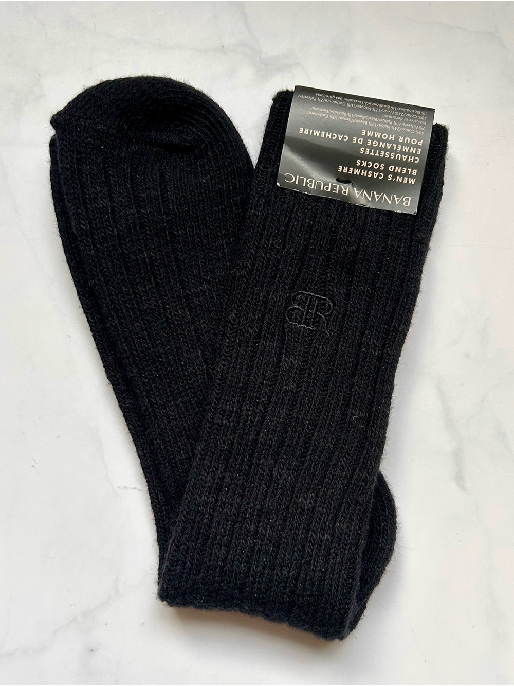 NWT Banana Republic Black Cashmere Blend Socks | Luxury Dress Socks